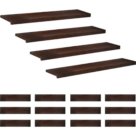 vidaXL Marches d'escalier 16 pièces 120 x 30 x 2 cm Marron foncé (1/5)