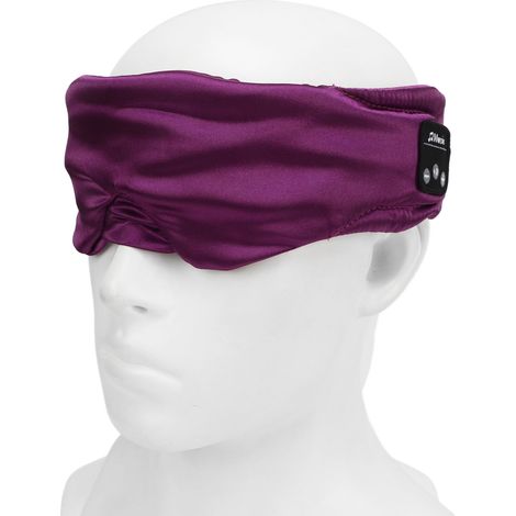 Masque de sommeil musical sans fil, masque de sommeil Bluetooth pour la nuit, masque de sommeil intelligent bloquant la lumière, écouteurs ultra-fins, violet. (1/5)