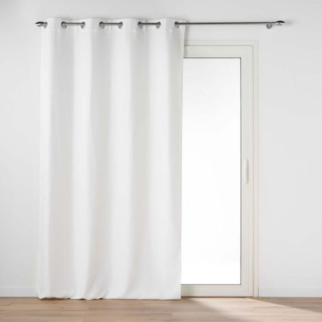 Rideau Occultant "Chinea" 135x240cm Blanc (1/5)