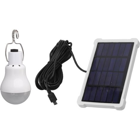 Ortviai Ampoule Solaire LED Portable 150 lm – Lampe de Camping, Pêche et Poulailler, ABS/PC, avec Panneau Solaire (1/5)