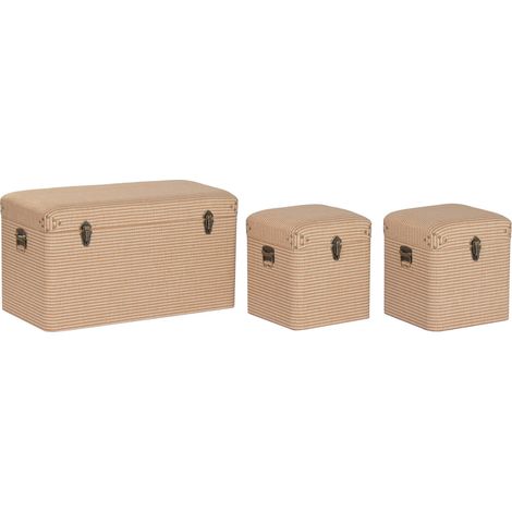 Baul Set 3 Poliester Madera 80X40X44 Natural (1/5)