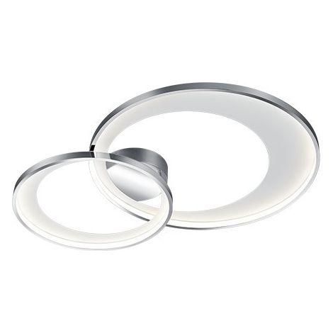 Granada Plafón Doble Círculo Cromo Led 36w Regulable L85 cm Trio Lighting (1/3)