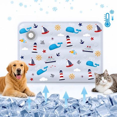 Tapis rafrachissant pour chien et chat – Tapis d'eau auto-rafrachissant – PVC anti-fuite – Résistant aux rayures – Gris – 30x40cm – 1 pièce (1/5)