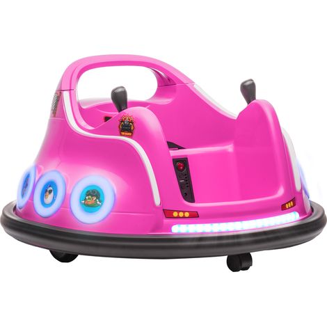 Angry Bird Licensed Waltzer Car-12V Kids Bumper Car w/ Joysticks-Remote-Music LED Lights-Pink (1/5)
