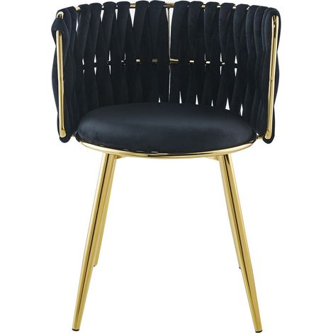 Set di 2 sedie Milla 100 in velluto nero e oro (1/3)