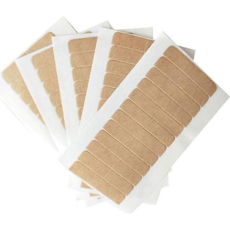 Doppelseitiges Klebeband in Khaki für Perücken, ideal für Lace-Front-Perücken. Extrem starker Perückenkleber. Mini-Klebestreifen. (1/5)