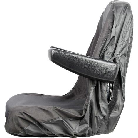 Housse de siège pour tondeuse autoportée, housse de siège de tracteur imperméable avec 2 poches de rangement, taille moyenne, noire