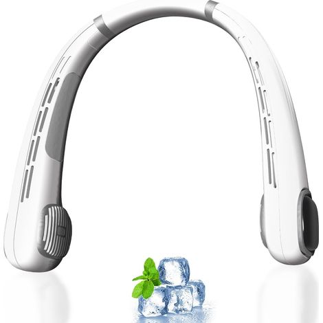Ventilateur de Cou Réglable à 360°-Ventilateur Portable Cou Avec Batterie de 3000 mAh,Ventilateur USB,Ultra Silencieux et 5 Niveaux de Vitesse Réglables,Parfait Pour la Maison,le Bureau et Les Voyages