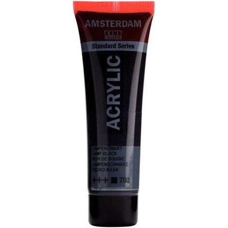 Peinture acrylique - Amsterdam - Standard - 20 Ml - Noir - Haute résistance à la lumière