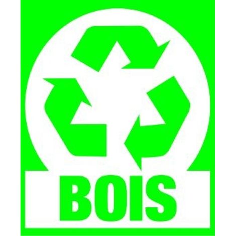 PROVOST - Signalisation de tri sélectif du bois - Plaque adhésive PVC Provost