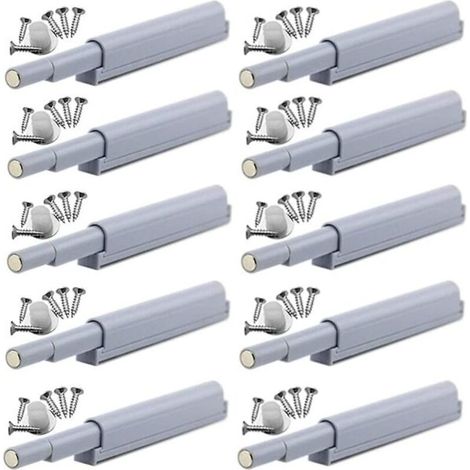 Magnetschließen Push-to-Open – 10 Stück, Drucköffnungssystem für Möbel, Schränke und Innentüren – ohne Schrauben, einfache Montage