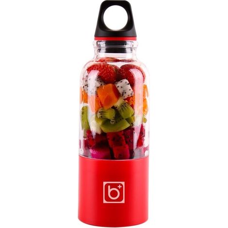 Mélangeur de fruits, 500Ml usb Rechargeable Juicer Cup Personal Portable Mini Mixer Blender Portable Légumes Fruit Juice Maker Outil automatique(rouge)