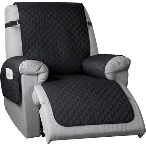 Non-Slip Recliner Chair Cover Sofa Slipcover,Washable Reclining Chair Cover Recliner Furniture Protector (23'Small,Black) (1/5)