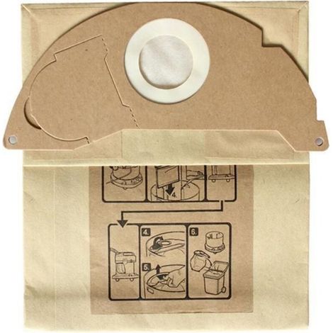 Lot de 10 sacs pour aspirateur Kärcher A2004/ A2054 / WD2250/ MV2/ WD2-AquaForge (1/5)