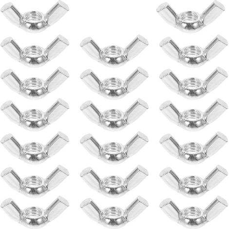 Lot de 20 écrous papillon de rechange 5/16 pouce à 18 dents-2.80X2.80X1.00CM-Silver (1/3)
