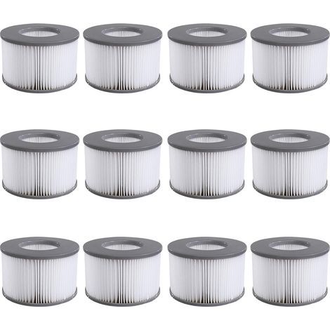Filter Cartridges for Mspa, Replacement Filters for Whirlpool Inflatable Pool, Bathtub Filters (12 Pcs) (1/5)