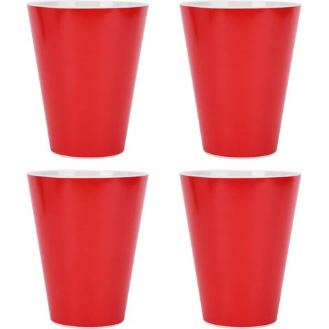 Gobelets de 300 ml, accessoires pour boissons à café, rouges, pour le bureau, la maison et le bar (1/5)