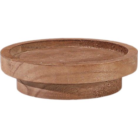 Bougeoir en bois (2 pièces) - Style bois naturel, polyvalent et pratique - Matériau écologique et de haute qualité - 9 x 9 x 3 cm - Marron (1/5)