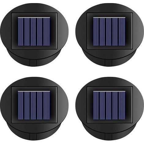 4 Pièces Lampes Solaires de Rechange, Panneau Solaire Lanterne Couvercle de Rechange,8cm Panneau Solaire Lanterne Couvercle de Rechange avec Ampoule LED pour Lanternes Solaires, Jardin Décoration