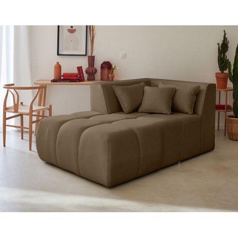 Caracas - modulsofa recamiere links - aus stoff - braun (1/5)