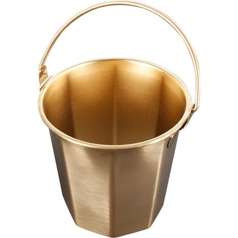 Seau à Eau Portable Facile à Transporter et Verser en Acier Inoxydable 0,7l Poignée, Fond Renforcé pour Camping et Usage Extérieur (1/5)