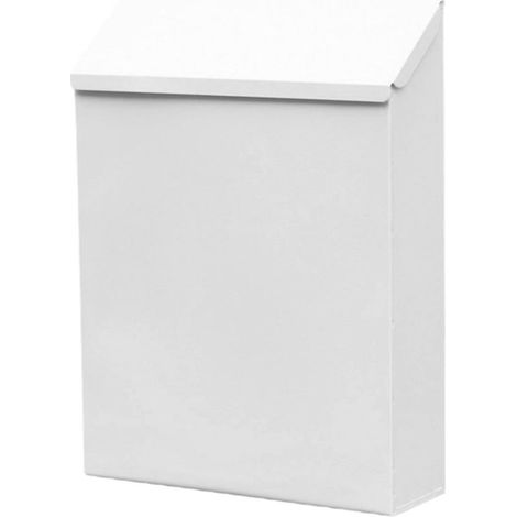 Weißer Metallbriefkasten mit Wandregal – geeignet für die Außendekoration – weiß (1/5)
