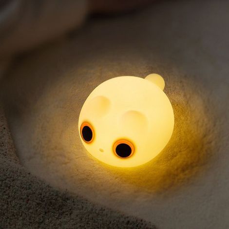 Veilleuse chat en silicone Xiaobai 0,4 W, décoration de chambre mignonne, cadeau d'anniversaire, lampe de chevet avec fo (1/5)