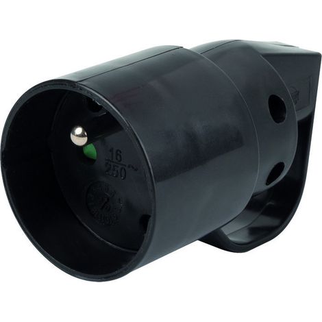 Scheda in plastica 2p+t-10/16 A Femmina Nera con Anello - Dhome