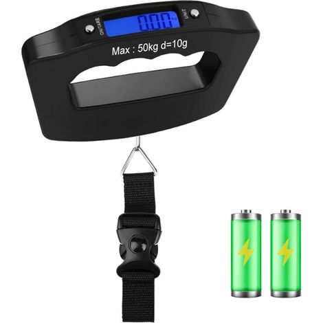 Luggage Scale, Electronic Digital Scale with Backlit LCD Display and Peeling Function, up to 110 lbs/50 kg, Luggage Scale for Travel, Family Life and Outdoor Fishing