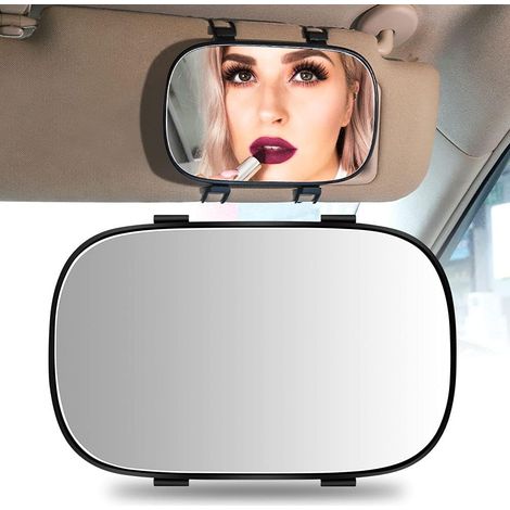 Rétroviseur Intérieur de Voiture,Miroir de Maquillage de Voiture Miroir de Pare-Soleil de Rétroviseur Additionnel Intérieur Compatible avec SUV/Camions (1/5)