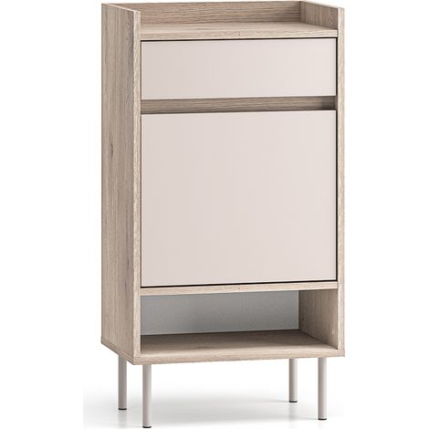 Schuhmöbel Alos mit 1 Schublade und 1 Tür, Kaschmir und Holzoptik, 50cm