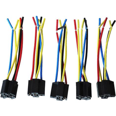 Lot de 5 câbles à 5 broches avec connecteur de relais et prise, 12 V CC, pour voiture (js) (1/3)