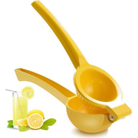 Exprimidor de cítricos, exprimidor de limón y lima, manual, utensilio de cocina de aluminio amarillo (1/5)
