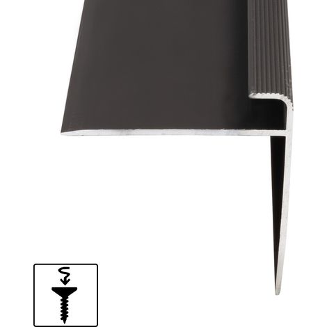 Karat – Nez de marche en aluminium anodisé bronze foncé – Forme en F – Longueur 100 cm – Pour revêtements de sol de 7 à 8 mm