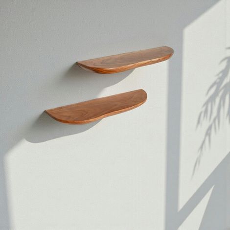 Etagère murale en bois à bords naturels (lot de 2) ARBOR (1/3)
