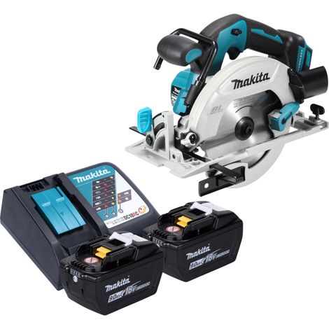 Scie circulaire sans fil Makita DHS 680 Z 18 V 165 mm sans balais + 2 batteries 9,0 Ah + chargeur (1/5)