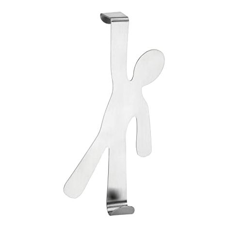 Wenko 4468140100 - Gancio per porta a forma di ragazzino, in acciaio INOX opaco antiruggine, 7 x 15 x 2,5 cm (1/3)