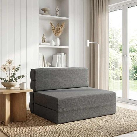 Sofá Cama Plegable Gris Claro 70 x 72 x 60 cm Tela (1/5)