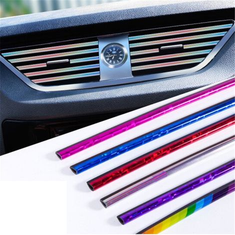 10 pièces garniture de ventilation de climatisation auto PVC coloré bande moulure intérieure élégante pour décoration (1/5)