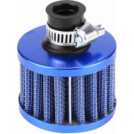 Kit de filtre d'admission d'air froid universel pour voiture de 12 mm, couvercle de ventilation de carter, reniflard bleu (1/5)