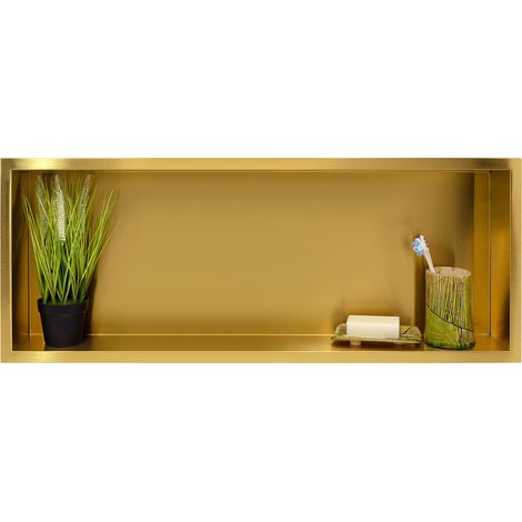 Wall-BOX ONE Oro / Ottone - Mensola singola dorata 90x30x7 cm (1/3)