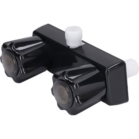 Mitigeur de douche pour camping-car, vanne de dérivation avec 2 boutons molette, contrôleur de mélange noir, base noire (1/5)