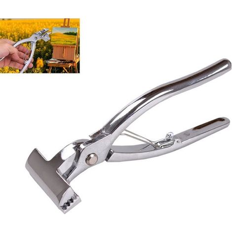 Morsetto per appendere dipinti ad olio, morsetto di tensione per tela, strumento per tela, 19 x 5,8 cm, lega di alluminio per appendere quadri, argento (1/5)