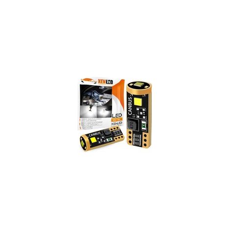 2 x AMPOULES W5W 3-LED Super Canbus 400Lms XENLED - GOLD - Blanc 12V (1/5)