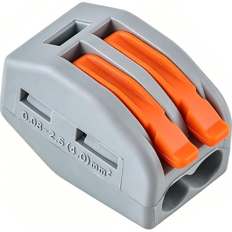 50 pièces Connecteurs à Levier 2 Ports, Bornier Électrique 0, 2-4mm² pour Raccordement de Câbles, Accessoire (1/5)