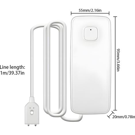 Détecteur de fuite d'eau WiFi Capteur d'alarme 85dB Notification APP Étanche IP67 Pile AAA Idéal Cuisine Salle de Bain (1/3)