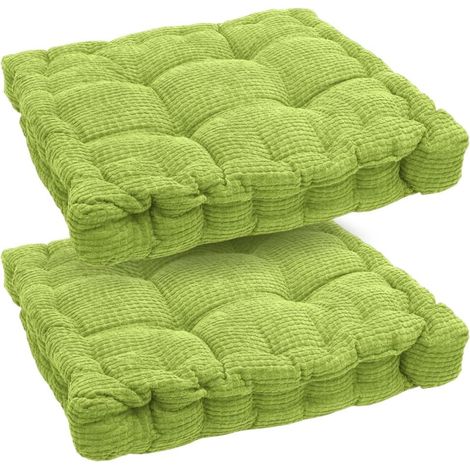 Set of 2 Chair Cushions 40 x 40 cm – Thick Corduroy Chair Cushions, Seat Cushion for Garden, Indoor and Outdoor, Easy Care (1/5)