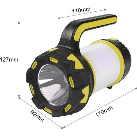 LED Campinglampe 1000 Lumen Wiederaufladbare Taschenlampe/Laterne 4 Lichtmodi Powerbank IP64 wasserdicht (1/5)
