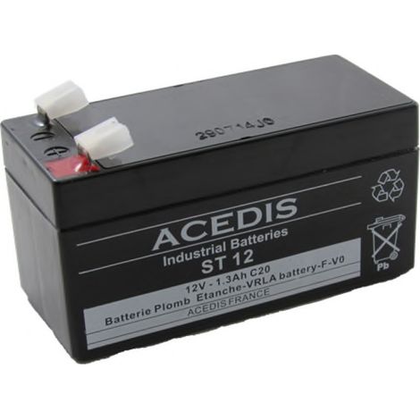Batterie plomb étanche AGM VRLA 12V 1,3Ah – Soupapes de sécurité – Autodécharge 3%/mois – Pour appareils 12V – Usage intensif – M-E