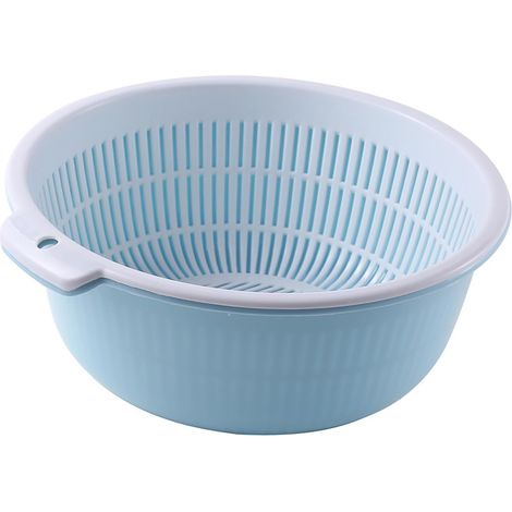 Double-Layer Kitchen Washing Basket, Thickened Multifunctional Draining Basket with Large Capacity and Hollow Design, Ideal for Washing and Draining Fruits and Vegetables (1/5)